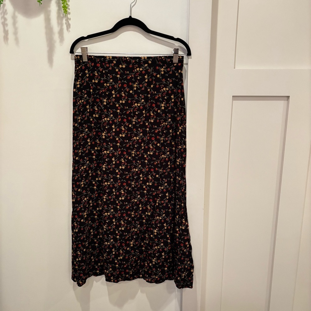 Herman Geist Vintage 90's Made In USA Women's Floral Print Maxi Skirt Size Large